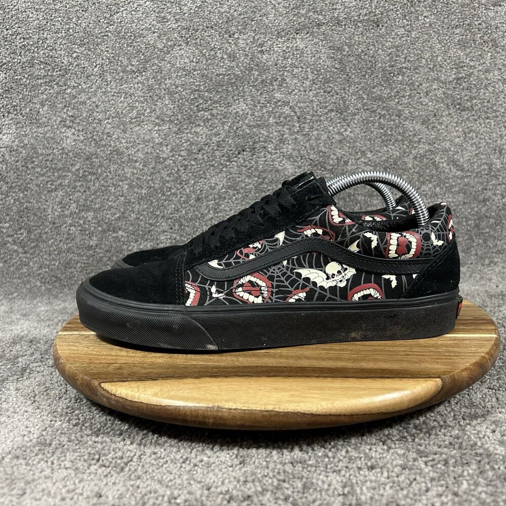 Vans Old Skool Glow Frights Men’s 9.5 Women’s 11 Black Skate Casual Shoes Used - Picture 6 of 12